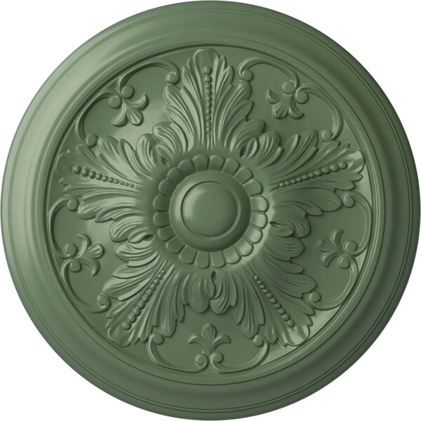 Ekena Millwork Vienna Ceiling Medallion (Fits Canopies up to 3 1/4"), Hnd-Painted Athenian Green, 16 7/8"OD x 5/8"P CM17VIAGF - main